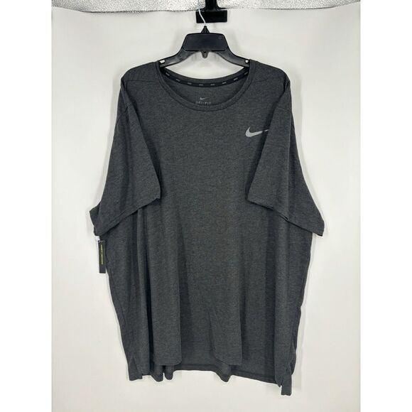 Nike Breathe Hyper Dry Training Short Sleeve Dri Fit Dark‎ Grey AJ8002-032 4XL - Picture 1 of 8